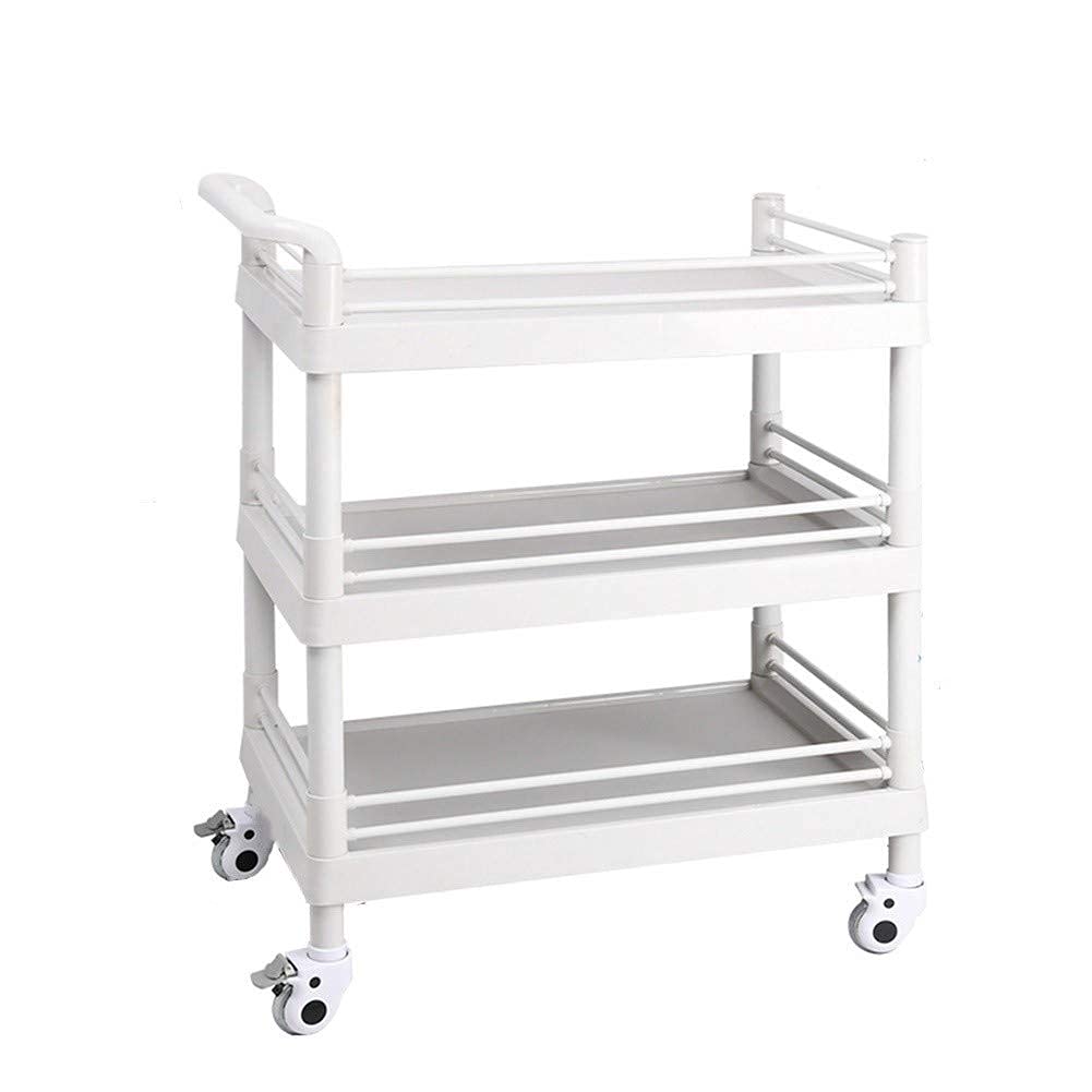 TKJfdTY Medical Cart Tool Beauty Rolling Trolley With Handle And Storage Tray Universal Wheel With Brake 54×37X98Cm,Style1 54×37x98cm
