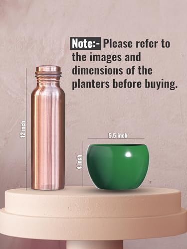 Image of Designer Metal Planter Pots for Living Room Home Decor Indoor Plants Drawing Room Balcony Office Decoration Ideas for Plants Set of 2 (Plants not Included)