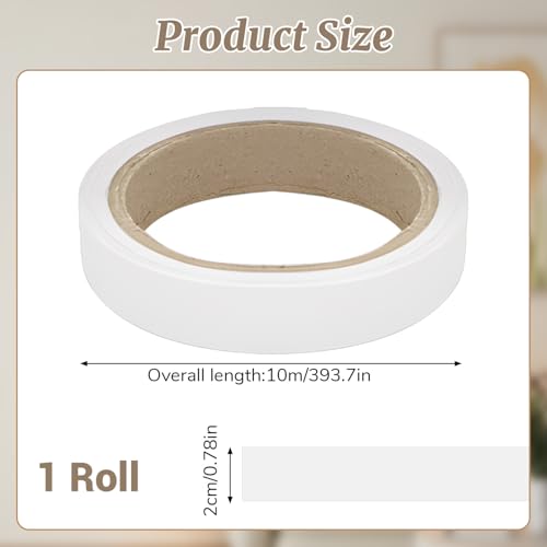 20mm x 10m Weißes Arbeitsplatten-Kantband | Vorgeleimtes Melamin-Kantenband für Küchenmöbel, Schränke & Schreibtischreparatur | DIY Furnierband ohne Bügeleisen, einfache Anwendung
