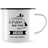 Emaille-Tasse der Marke JUNIWORDS mit Motiv / Spruch 