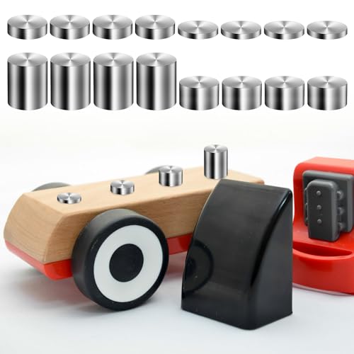PEUTIER 16 Stück Autogewichte für Pinewood Derby, 106,31 g Wolfram Gewichte 4 Größen Zylindrisches Auto-Gegengewicht um Ihr Auto zu Beschleunigen
