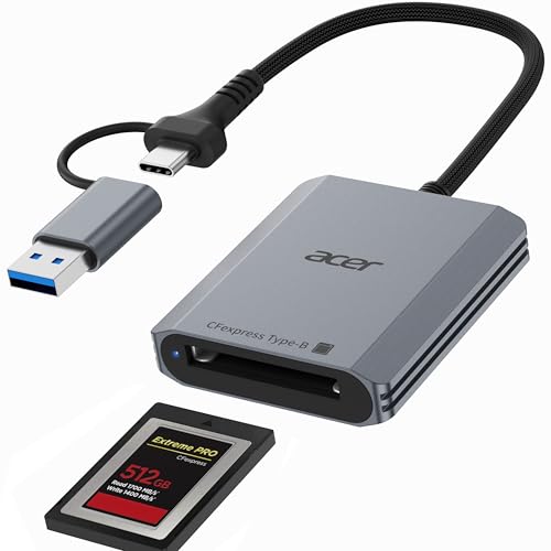 Acer CFexpress Type B カードリーダー 10Gbps【2-in-1】USB-A & タイプC CFカード アダプター