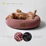 Peluvio Koya Okrągłe legowisko dla psa, z wysoką krawędzią, ortopedyczna poduszka dla psa z pianką z pamięcią kształtu, zdejmowana poszewka nadaje się do prania w 30°C, antypoślizgowy spód, kojąca