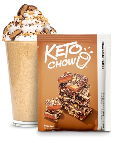 Keto Chow Chocolate Toffee Meal Replacement Shake Powder, 1 Meal
