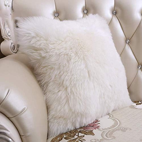 DQMEN Faux Fur Cushion Covers, Deluxe Home Decorative Super Soft Plush Mongolian Faux Fur Throw Pillow Cover Cushion Case