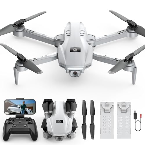 Holy Stone HS130 Mini Drone for Kids Adults with 1080P HD Camera, Foldable RC Quadcopter with 3 Speed Modes, Tap Fly, 3D Flips, Voice and Gesture Control, 2 Batteries, Kid Gift Toys for Boys Girls