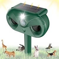 Solar Cat Repellent for Gardens UK, Ultrasonic Animal Repeller, Waterproof Cat Deterrent with PIR Motion Sensor,4 Modes, Effective for Squirrel, Dog, Cat, Fox, Bird Etc