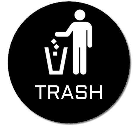 2 Premium Quality Trash & Recycle Stickers (1 Trash Sticker + 1 Recycle Sticker) For Use On Trash Cans & Recycle Bins; 4" Round (Black Trash & Green Recycle) #TOP2
