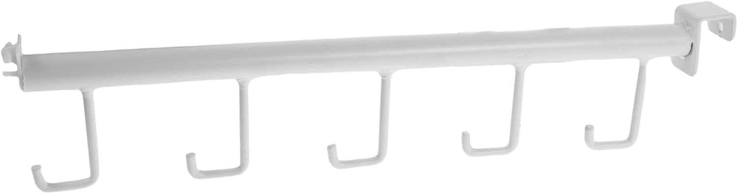 Retail Shelf Hook for Supermarket Merchandise Display - Heavy-Duty Wire Shelving Attachment Multi-Purpose Utility Rail 5-Hanger Hook