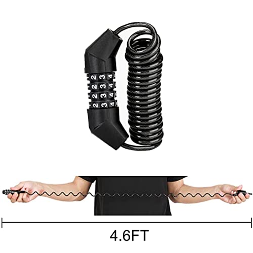 Bike Cable Lock Motorcycle Helmet Lock 4 Digit Retractable Combination Bicycle Lock Portable Bike Wheel Lock Lightweight Durable Padlock For Travel Luggage Stroller Jacket #TOP3