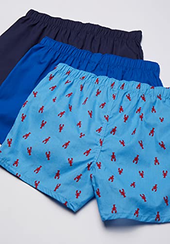 Nautica Men's Cotton Woven 3 Pack Boxer, Sea Cobalt/Peacoat/Lobsteraero Blue, Large #TOP1