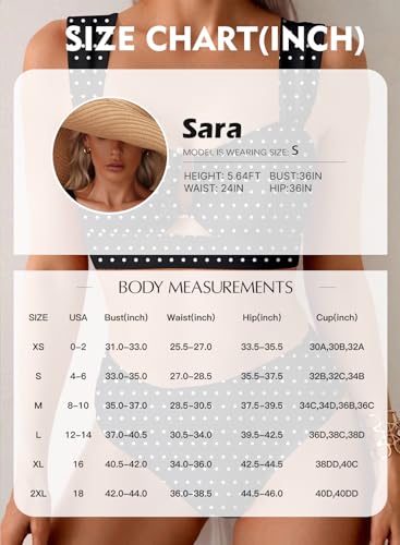 Herseas Women's High Waisted Tummy Control Bikini Sets U Wire Cutout Floral Print Swimsuits Stretchy Removable Supportive Padded 2 Piece Bathing Suits Vintage Holiday Outfits Multicolor Floral X-Large