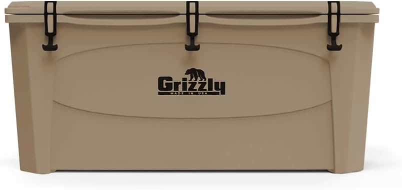 Grizzly 165 Cooler | 165 qt Ice Chest Durable Rotomolded Insulated | Made in USA | Warranty for Life | for Beach Boat Camping Fishing Hunting | G165
