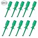 Alwonder Hackle Pliers for Fly Tying 10PCS, 8 Colors Fly Hook Hackle Pliers, Plastic Long Tip Hooks Lures Tying Tool, Rapping Hackle Tools Fishing Clip(Green)