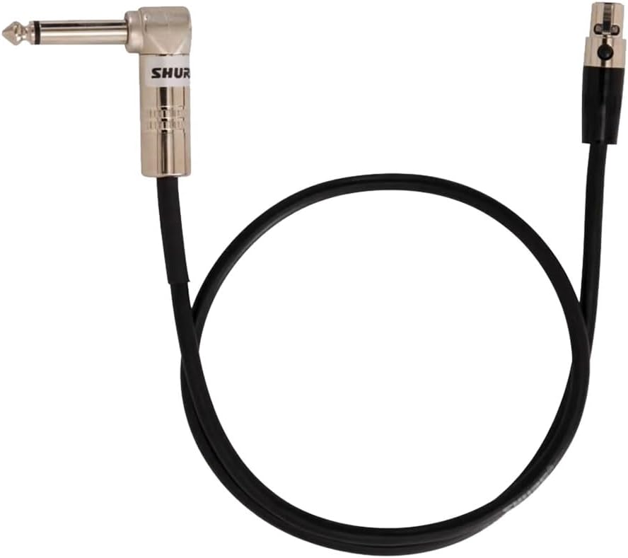 Shure WA304 2' Instrument Cable, 4-Pin Mini Connector (TA4F) with Right-Angle 1/4inch Connector