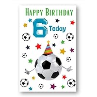 Second Ave 6th Birthday Age 6 Football Children's Kids Happy Birthday Card Greetings Card