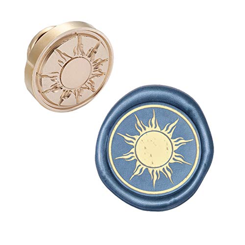 CRASPIRE Wax Seal Stamp Head Replacement Sun Removable Sealing Brass Stamp Head Olny for Creative Gift Envelopes Invitations Cards Decoration