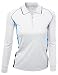 Xpril Womens Coolon fabric zip up point long sleeve 2 tone Collar T-Shirt