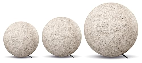 ekobi Stein Kugelleuchten Außen Wasserdicht und Winterfest IP65...