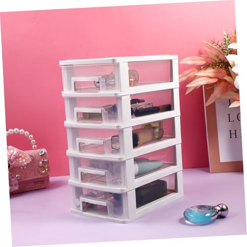 Organisateur transparent à tiroirs plastique bureau et papeterie compact - 3