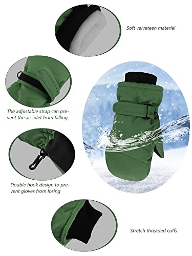 Satinior 2 Pairs Kids Snow Mittens Waterproof Winter Ski Gloves Warm Thicken Snow Gloves For Girls Boys thumb #5
