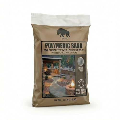 Rhino Power Bond Plus - Polymeric Sand for Pavers and Stone Joints up to a Maximum of 2 inches. (10 Pound Brown)