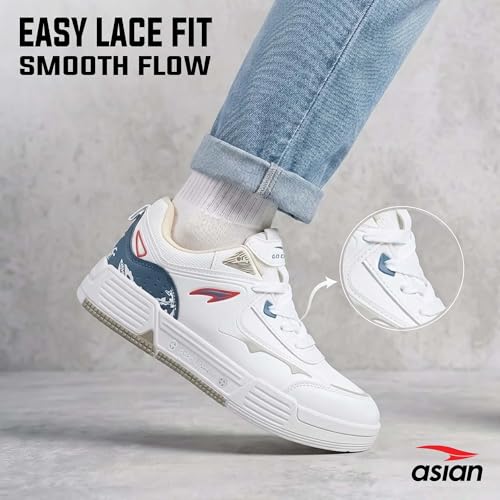 Image of ASIAN Lifestyle-02 Men's Stylish Sneakers | Comfortable Sporty Sneakers with PU Upper & Cushioned Insole | Ideal for Gym, Walk, Travel, & Casual Wear