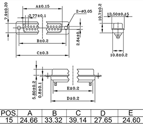 Jienk 10Pcs Db15 Rs232 D-Sub Serial Solder Cup Connectors Kit, Gold Plated Joints Rs232 Serial Solder Type Port 15 Pin D Sub Couplers With Plastic Hoods, Strain Relief Grommet And Screws (Male) #TOP6