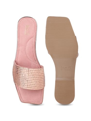 Image of Inc.5 Womens Golden Party Embellished Open Toe Flats