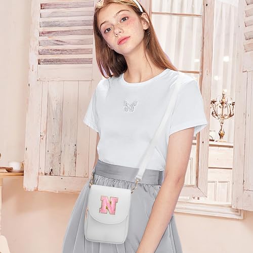 Image of Viverte Crossbody Purse for Teen Girls Small Initial Cell Phone Toddler Purse Leather Triple Compartment Crossbody Bags