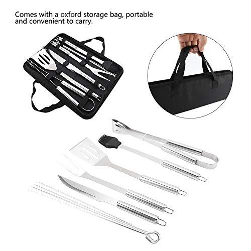 Set de herramientas para BBQ 9 piezas acero inoxidable miniatura 4