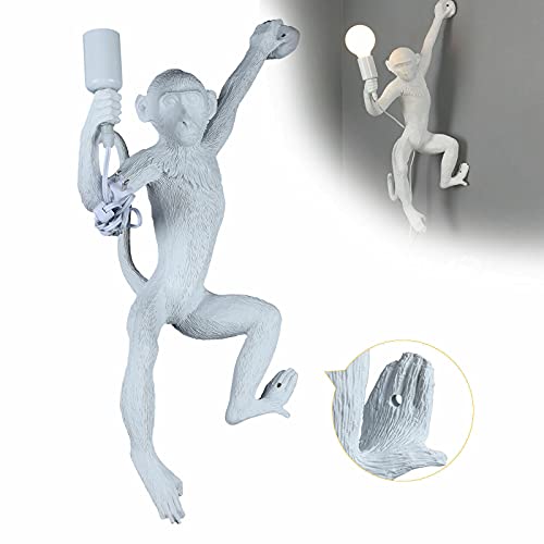 Futchoy White Monkey Chandelier Creative Chandelier Lamp Loft Retro Monkey Wall Lamp Industrial Retro Chandelier E27 Restaurant Living Room Bedroom Bar Cafe #TOP4