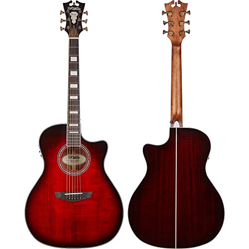 D'angelico Electro 6 String Acoustic-Electric Guitar, Right, Trans Black Cherry Burst (Dapg200Tbcbaps) #TOP5