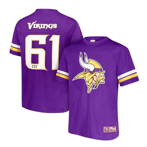 Ultra Game NFL Official Adults Super Soft Vintage Game Day Jersey Shirt - Unisex Minnesota Vikings Team Color 2023 Large
