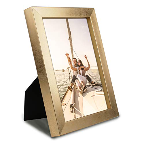 Mimosa Moments Metallic Picture Frame, Brushed Satin Finish, Photo Display For Desk (Gold, 5X7) #TOP9