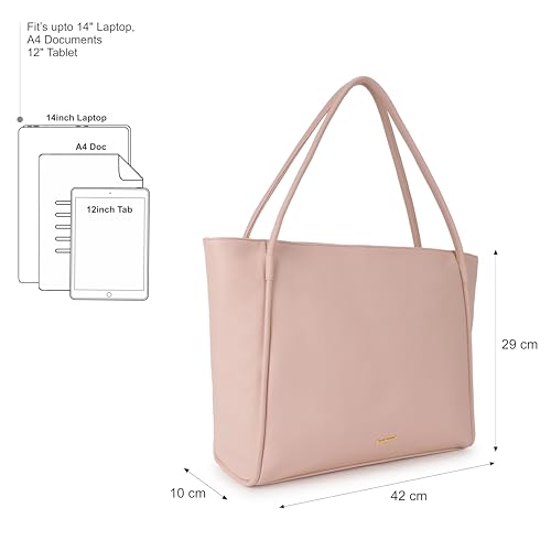 Image of Fastrack Laptop Tote for Girls | Faux-Leather Women's Handbags | Laptop Compatible upto 15 inch| Ladies Purse Handbag | Laptop Tote for Casual Carry