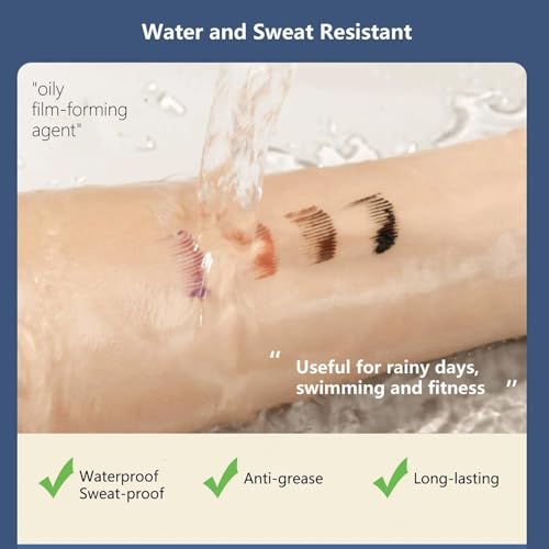 Waterproof Mascara Volume Mascara For Sensitive Eyes,Non Smudge Cruelty Free Mascara Lengthening False Lash Effect,Natural And Hypoallergenic Mascara With Fine Brush For Women (Brown) - Image 5