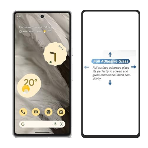 Image of POPIO Tempered Glass Screen Protector Compatible For Google Pixel 7 (Black) With Edge-To-Edge Protector Coverage And Easy Installation Kit For Smartphone