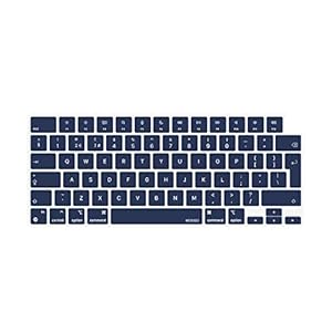 MOSISO Keyboard Cover Skin Compatible with MacBook Air 13.6 M3 A3113 M2 A2681 2025-2022, for MacBook Air 15 2025-2023, for Mac Pro 14/16 inch M4 M3 M2 M1 2021-2025, EU Layout, Navy Blue