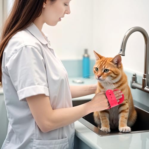 Guduling 2 Stück Hunde Waschbürste,Badebürste Hund,Badebürste Gummistriegel,Verstellbare Pet Bath Brush für Hauskatzen,Katzengesichtskratzer,Hund Katzenmassagegerät (Grün + Gelb)