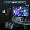 HDMI Splitter 1x1 Audio Extractor 4K 60Hz Atmos CEC EDID/Down-Scale/HDCP Switch Fit Various Video- SPDIF 5.1CH Optical Toslink,Stereo Audio Breakout, HDMI Repeater Digital De-embedder Decoder EX11PRO