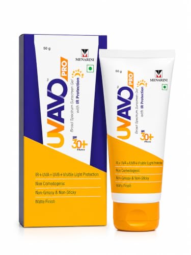 Image of UV-AVO PRO SPF 30+ PA+++ Sunscreen Gel 50g | Broad Spectrum Sun Protection with IR, UVA, UVB & Visible Light Defense | Oil-Free Matte Finish | Non-Comedogenic | Lightweight Daily Sunscreen (SPF 30)