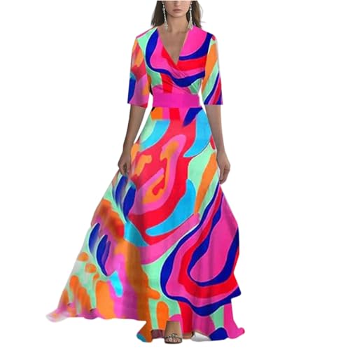 Boho Maxi Dresses for Women 2025 Elegant Floral Print Italian