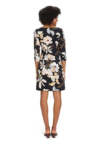 Betty Barclay Damen Stufenkleid mit 3/4 Arm 44, Schwarz/Beige
