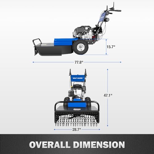 BILT HARD 26 Inch Electric Start Self-Propelled Brush Mower, Heavy Duty Walk Behind Cut Mower with Loncin 452cc 14HP Engine, Commercial Brush Cutter for Agriculture, Farming and Lawn