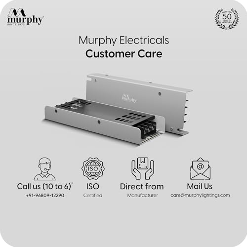 Image of Murphy 5A 12V DC LED Driver (SMPS) | Constant Voltage Power Supply for Indoor LED Strip Lights | Aluminium Body | BIS Approved | Pack of 1 (1-Year Warranty)
