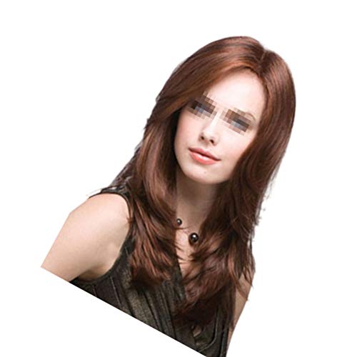 Lurrose Peruca de cabelo comprido diagonal Vangs Acessórios para cabelo elegante Natural aparência r