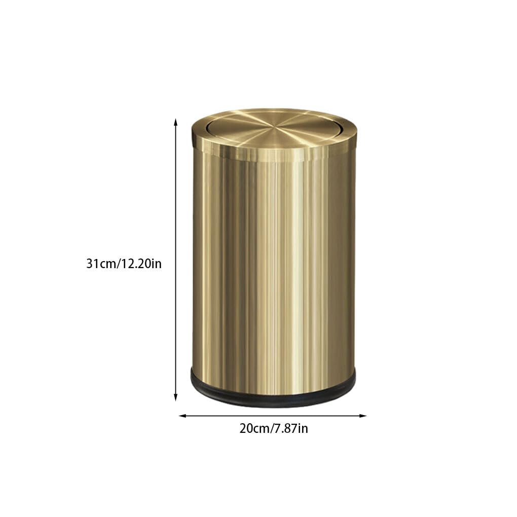 Poubelle à fermeture douce et lente - Améliorez l'hygiène dans la maison Poubelles en acier inoxydable Poubelles de salle de bain, 9L Noir Or