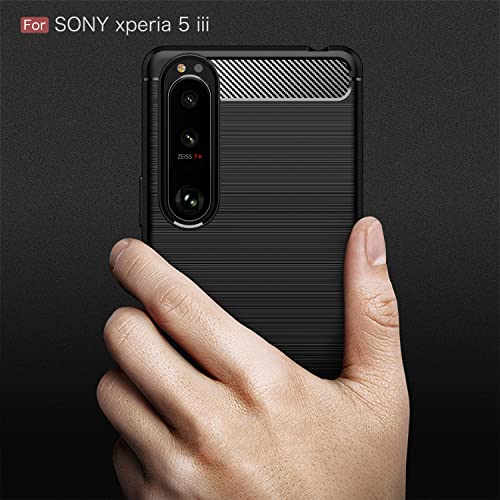 Coque Sony Xperia 5 III texture carbone élégante bleu