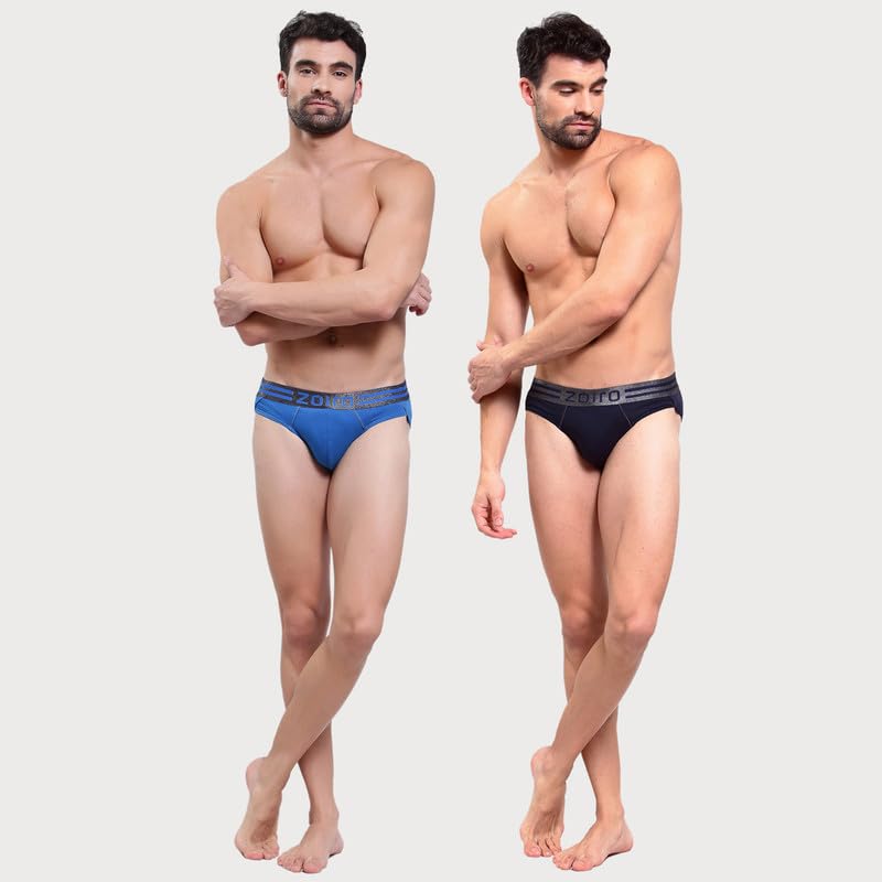 Image of Zoiro Men's Cotton Blend Solid Sports Brief (Pack of 2) |Colours May Vary